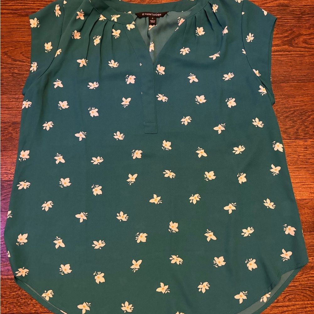 41 Hawthorn Green Buttoned Polo Blouse